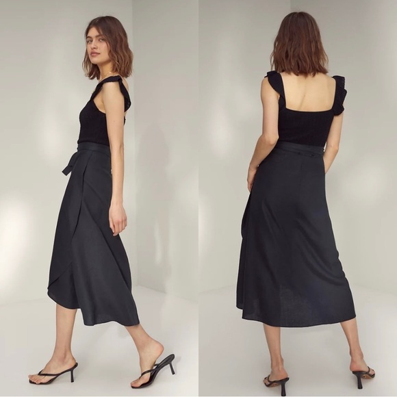 Rare* Linen Aritiza Wilfred Eleta Wrap Skirt 
Sz M - Picture 6 of 13